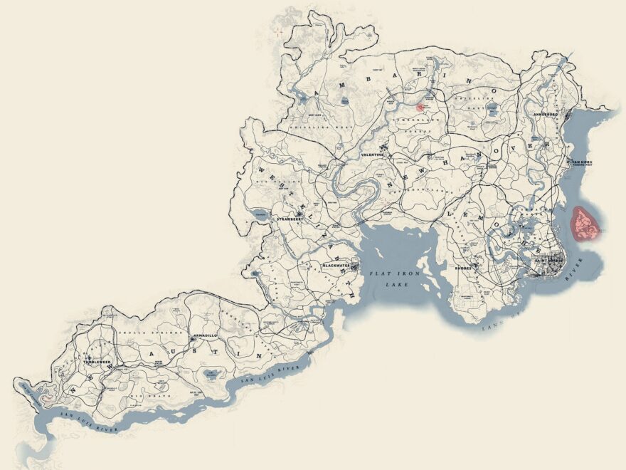 Large Detailed Map Of Red Dead Redemption 2 World Games Mapsland Maps Of The World