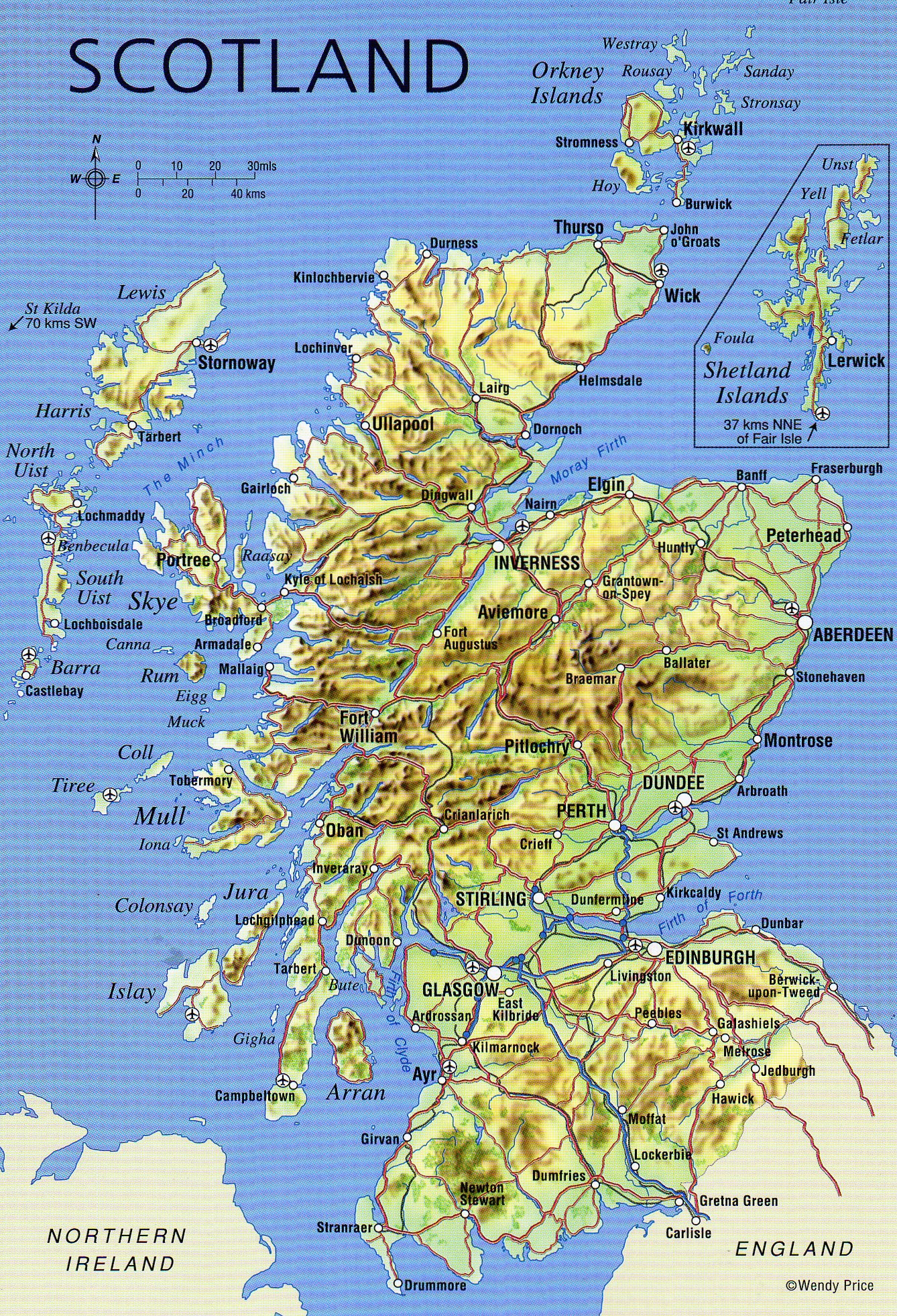Free Printable Road Map Scotland