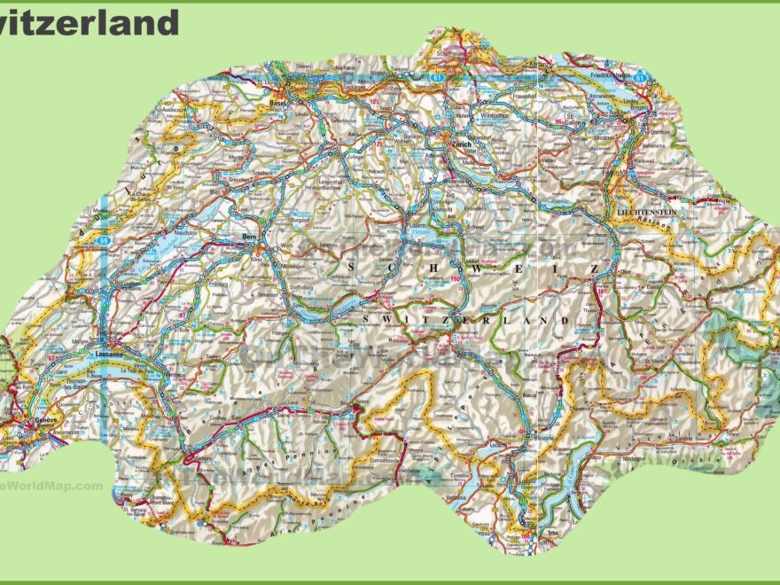 Large Detailed Map Of Switzerland With Cities And Towns Ontheworldmap
