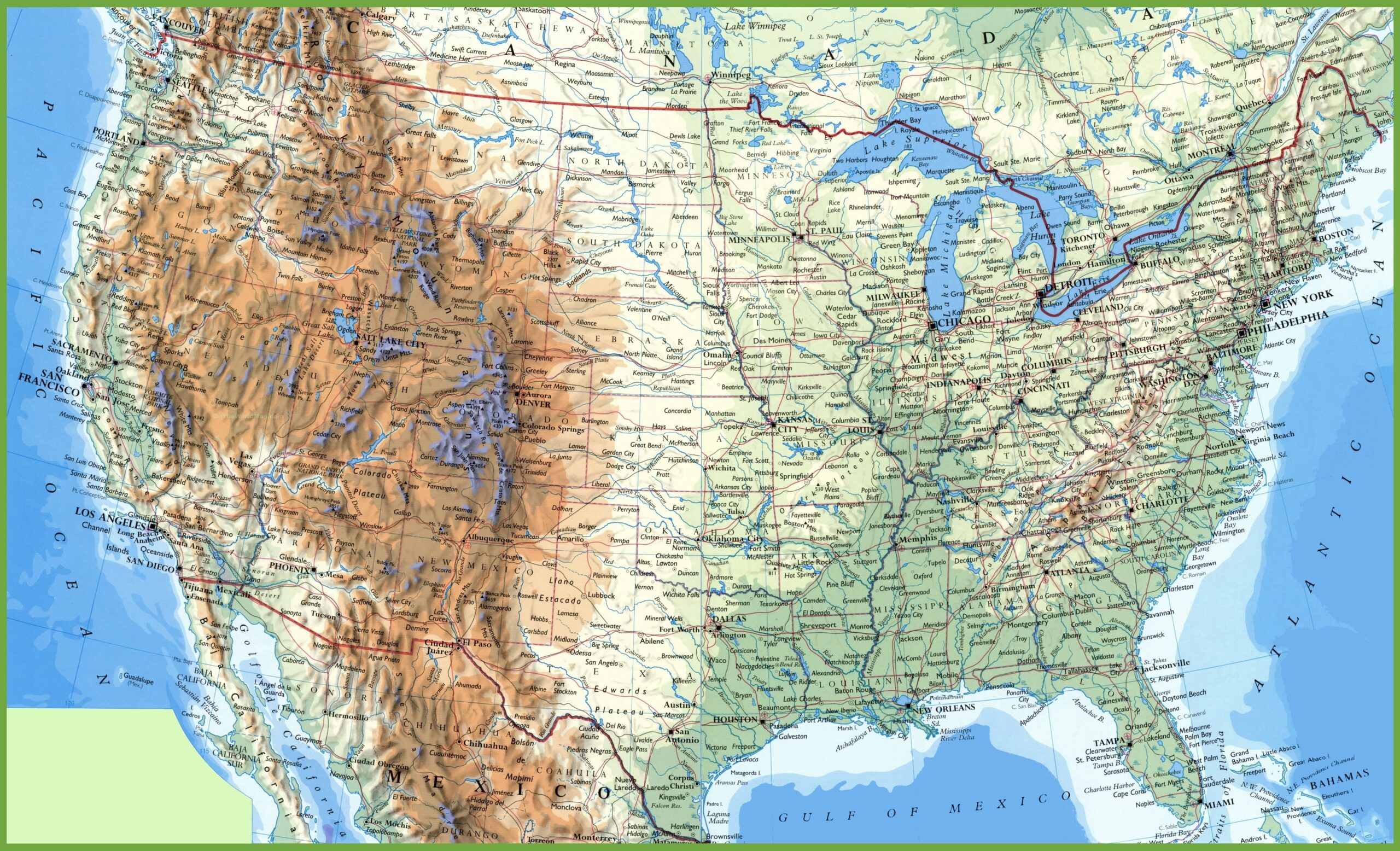 Large Detailed Map Of USA With Cities And Towns Ontheworldmap