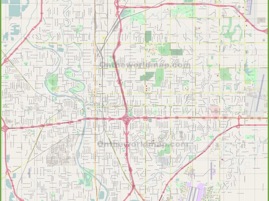 Large Detailed Map Of Wichita Ontheworldmap