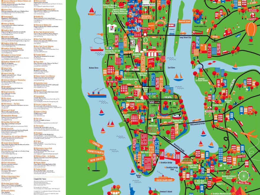 Large Detailed New York Tourist Attractions Map New York USA United States Of America North America Mapsland Maps Of The World