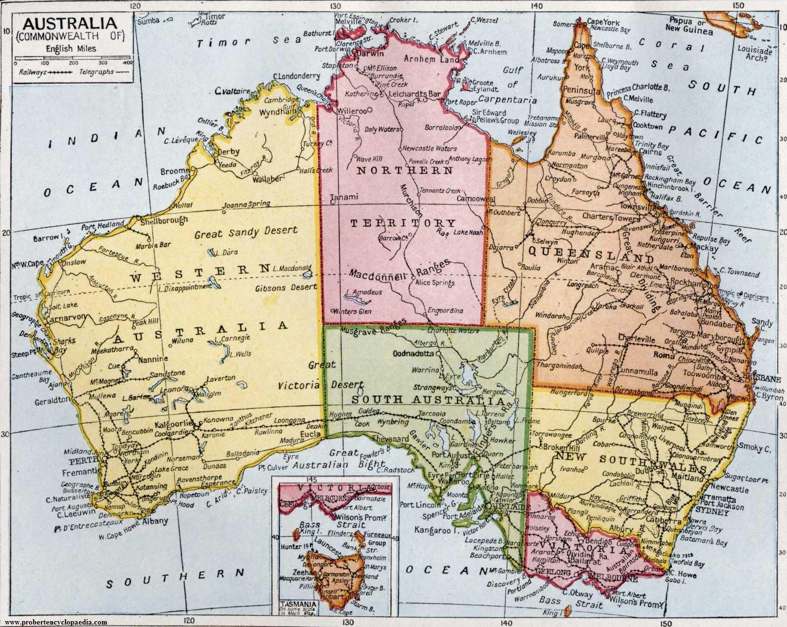 Printable Road Map Of Australia
