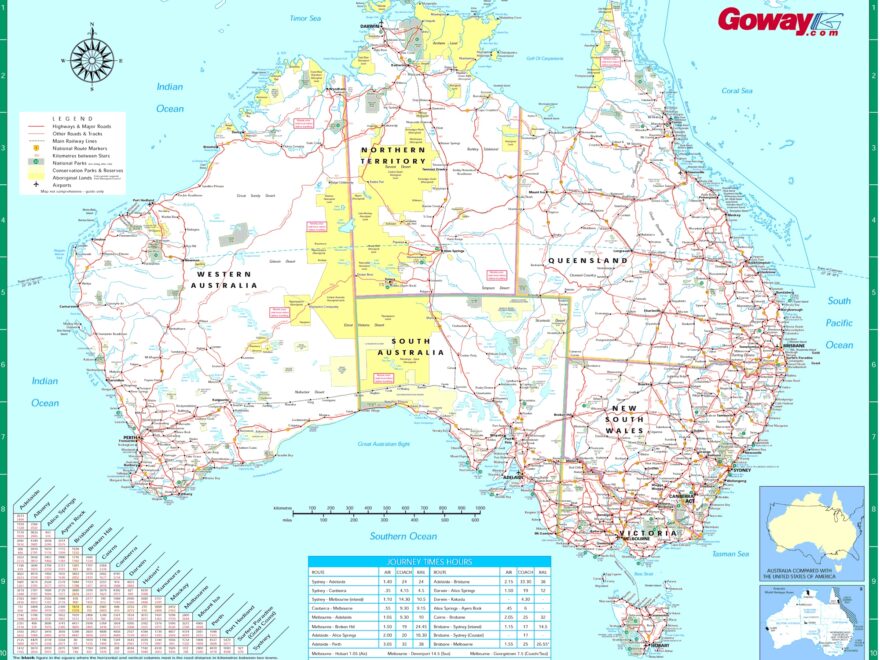 Large Detailed Road Map Of Australia Australia Large Detailed Road Map Vidiani Maps Of All Countries In One Place