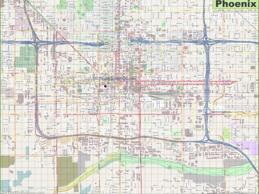 Large Detailed Street Map Of Phoenix Ontheworldmap