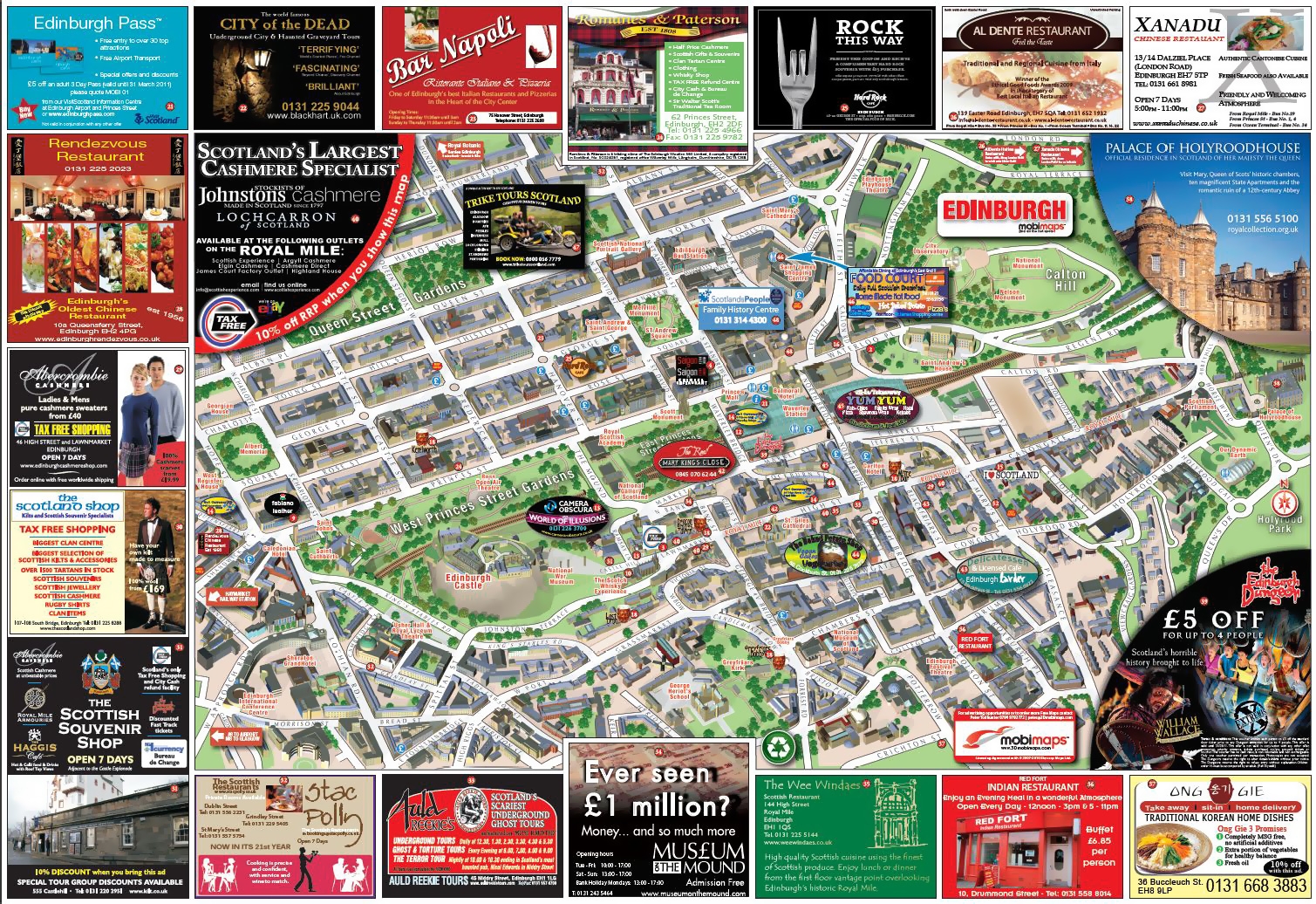 Printable Map Of Edinburgh Scotland