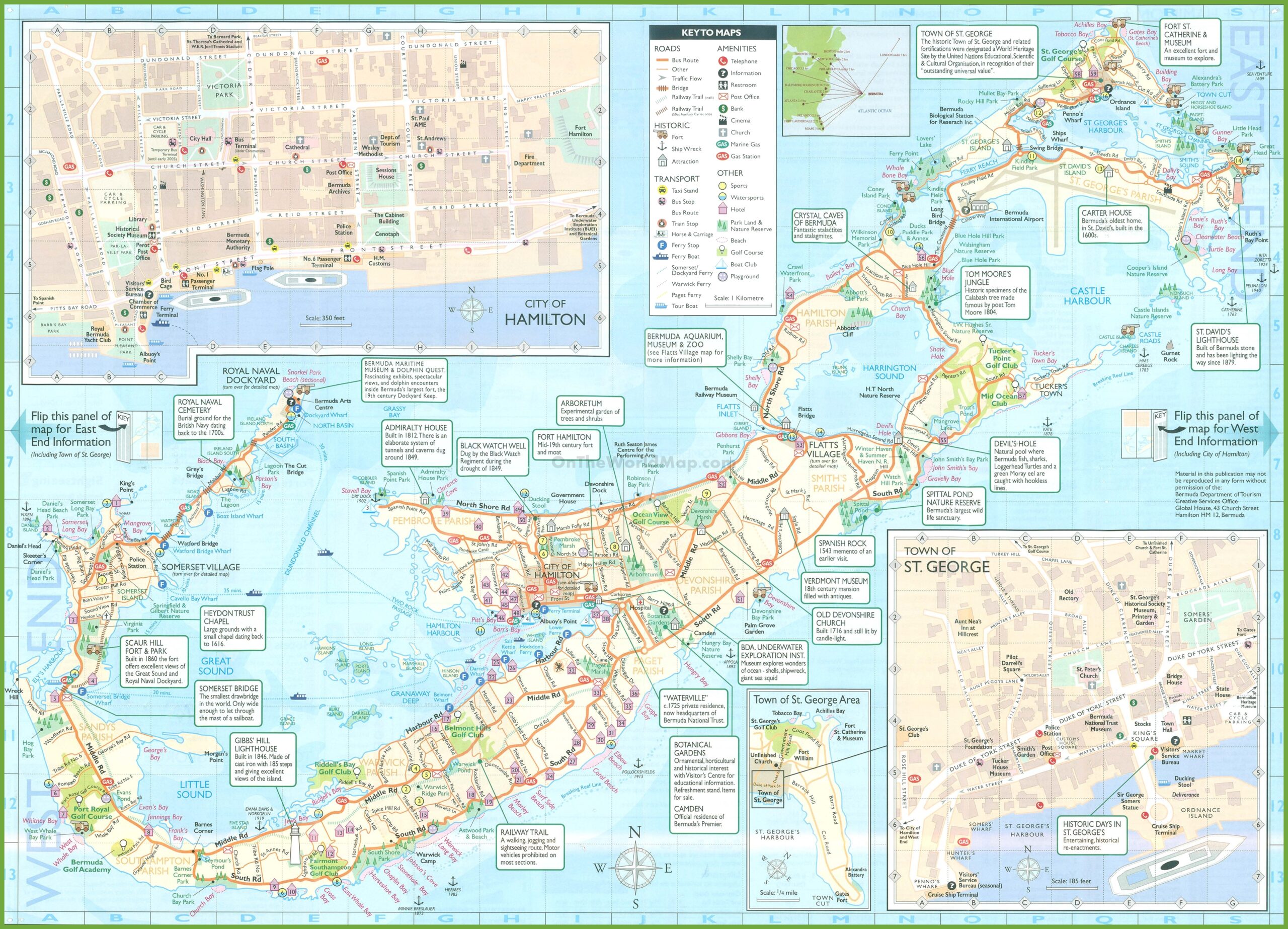 Large Detailed Tourist Map Of Bermuda Ontheworldmap
