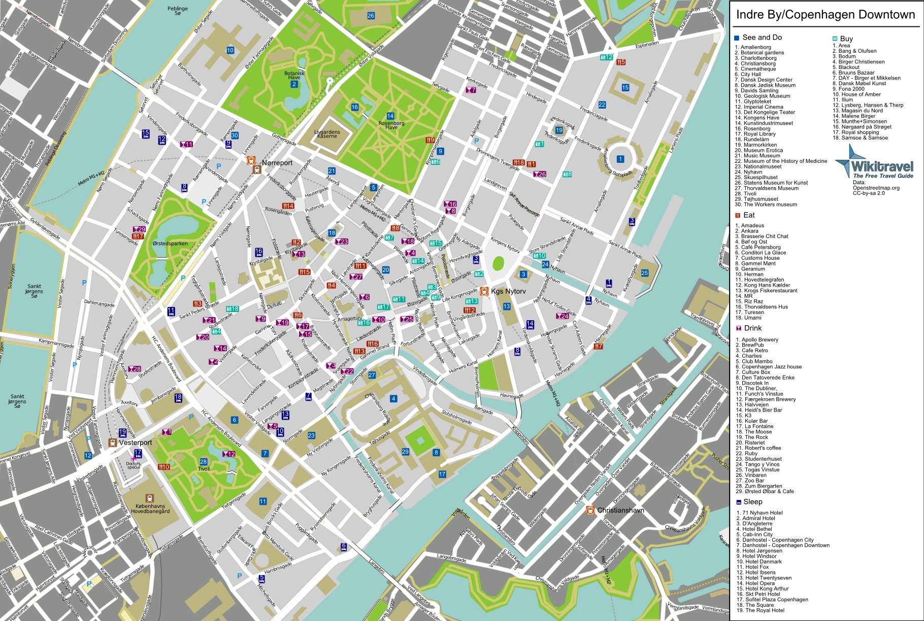 Copenhagen Tourist Map Printable
