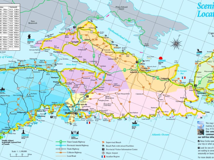 Large Detailed Tourist Map Of Nova Scotia Ontheworldmap