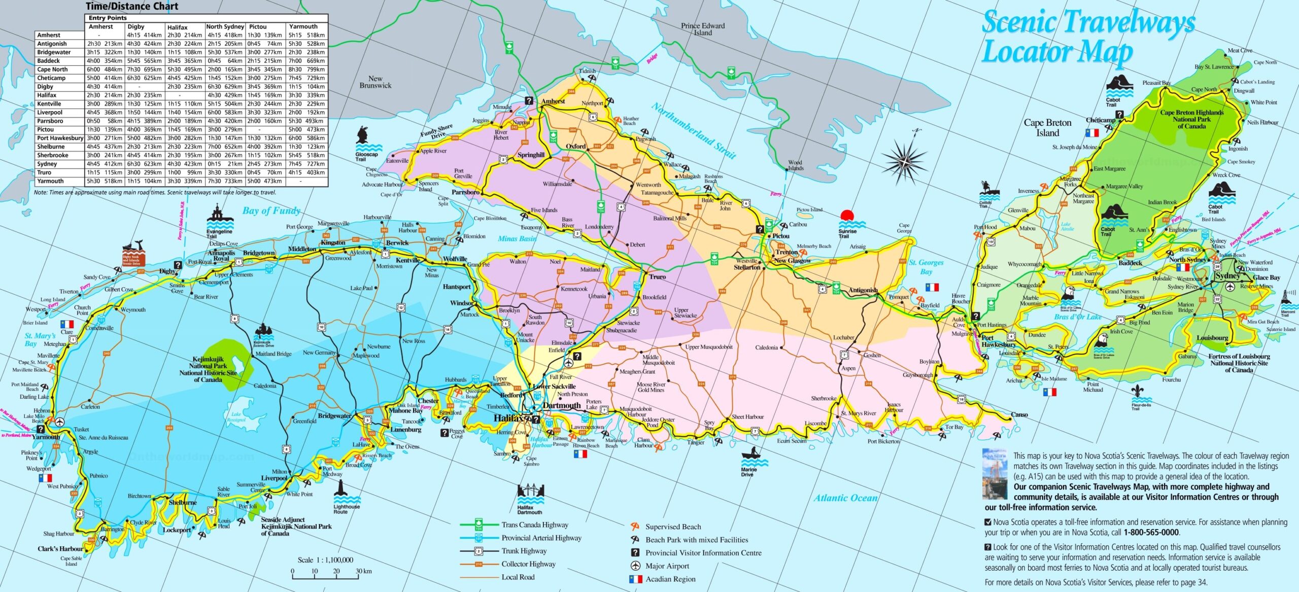 Large Detailed Tourist Map Of Nova Scotia Ontheworldmap