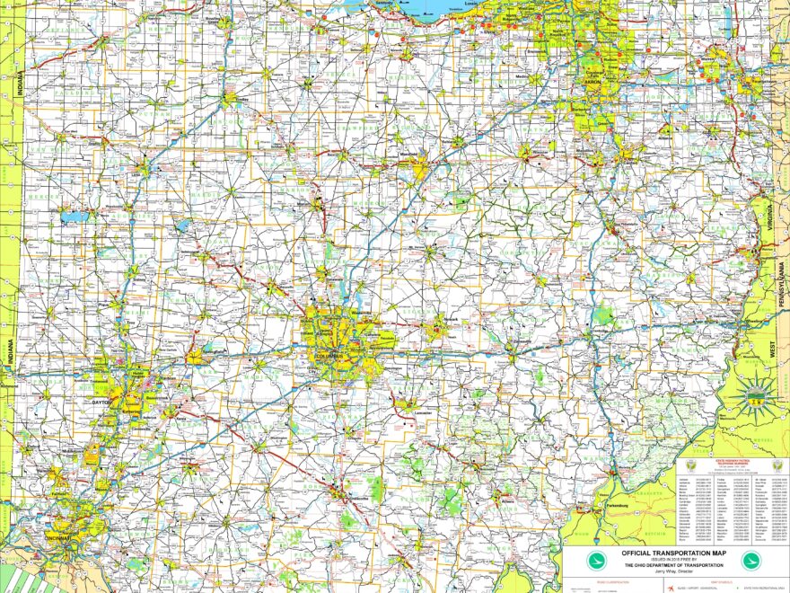 Large Detailed Tourist Map Of Ohio With Cities And Towns Ontheworldmap