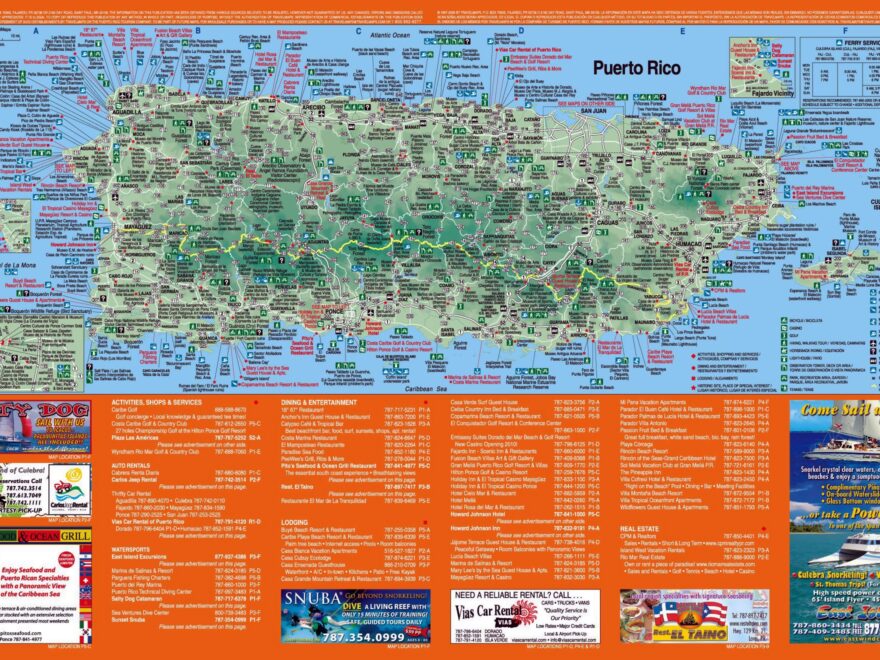 Large Detailed Tourist Map Of Puerto Rico With Other Marks Puerto Rico North America Mapsland Maps Of The World