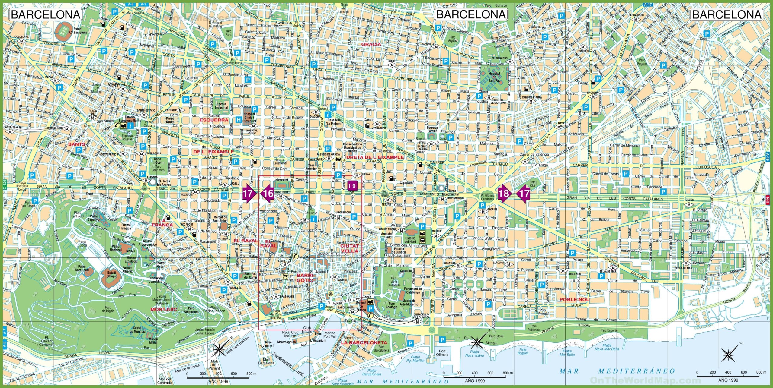Free Printable Barcelona Map