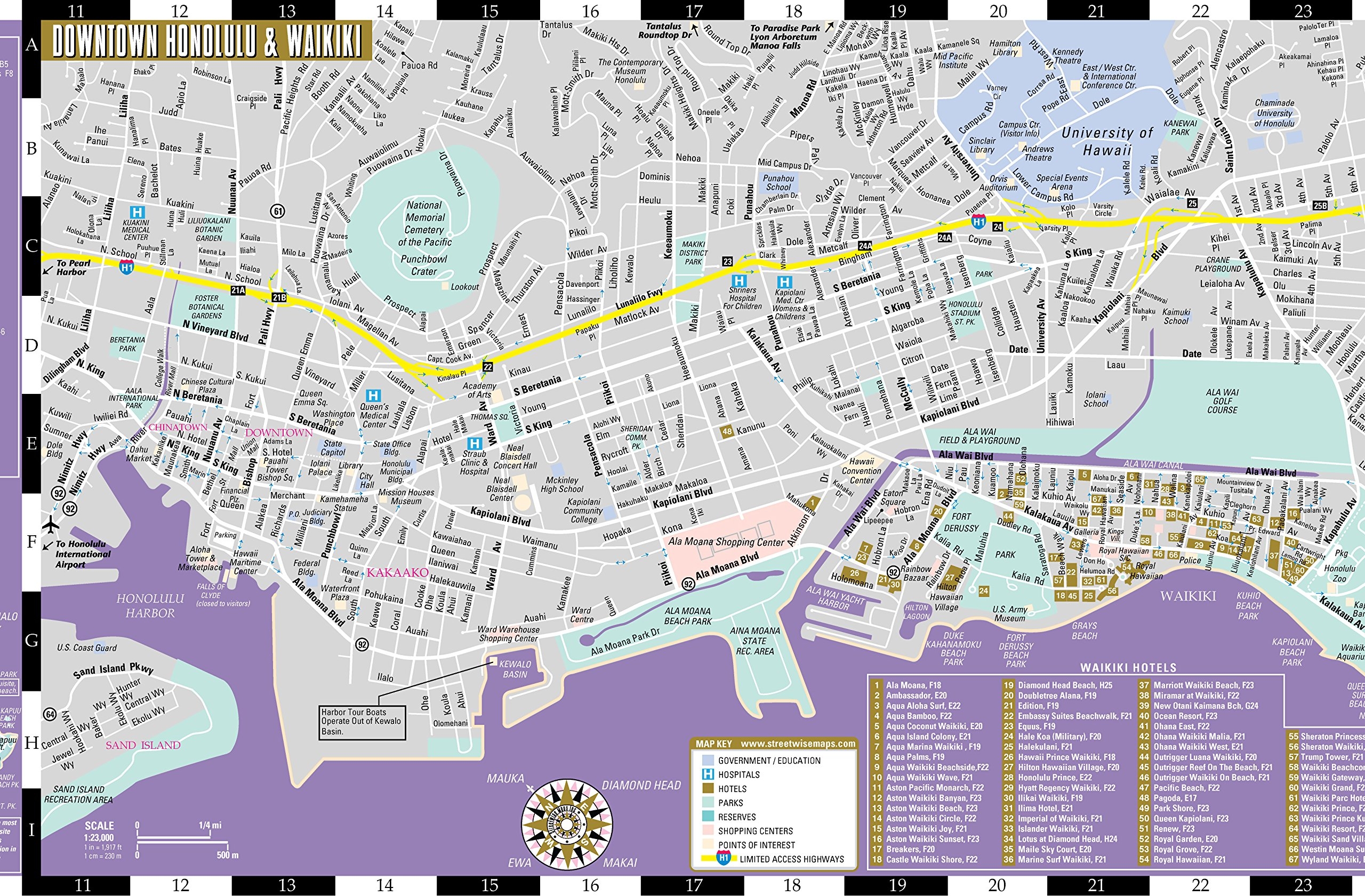 Free Printable Map Of Honolulu Free Printable Map Of Honolulu