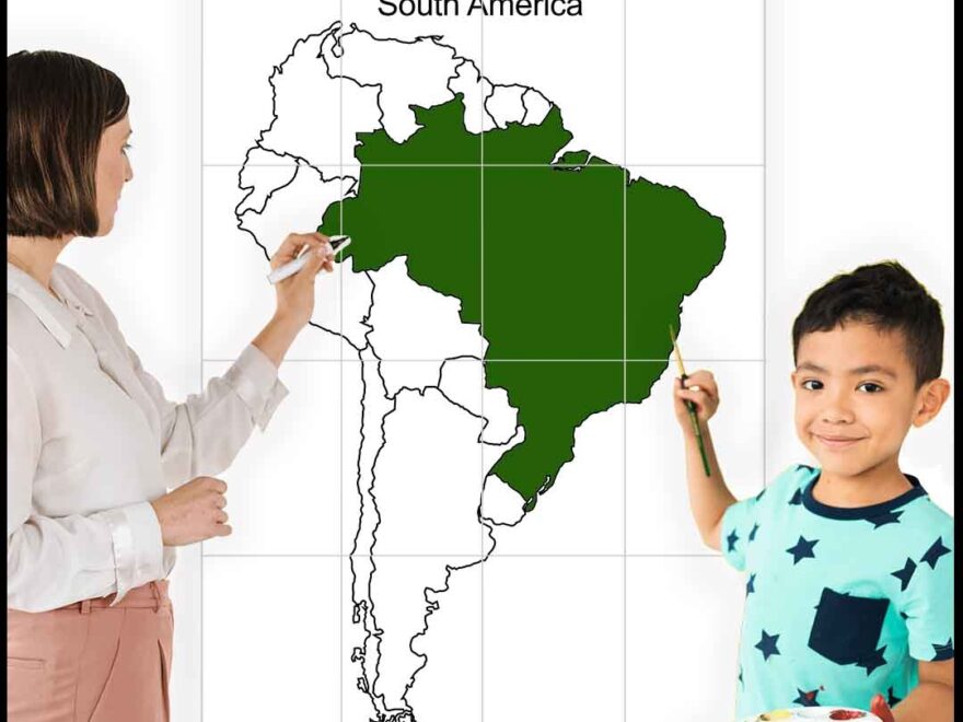 Large Printable Blank Map Of South America 4 9 Or 16 Sheets Of Paper