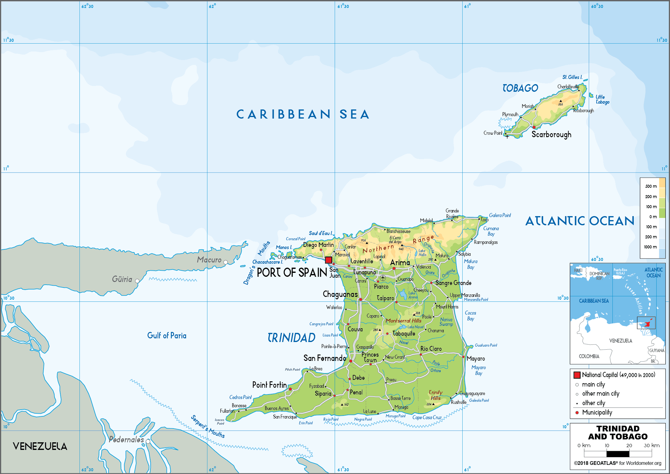 Printable Map Of Trinidad Printable Map Of Trinidad