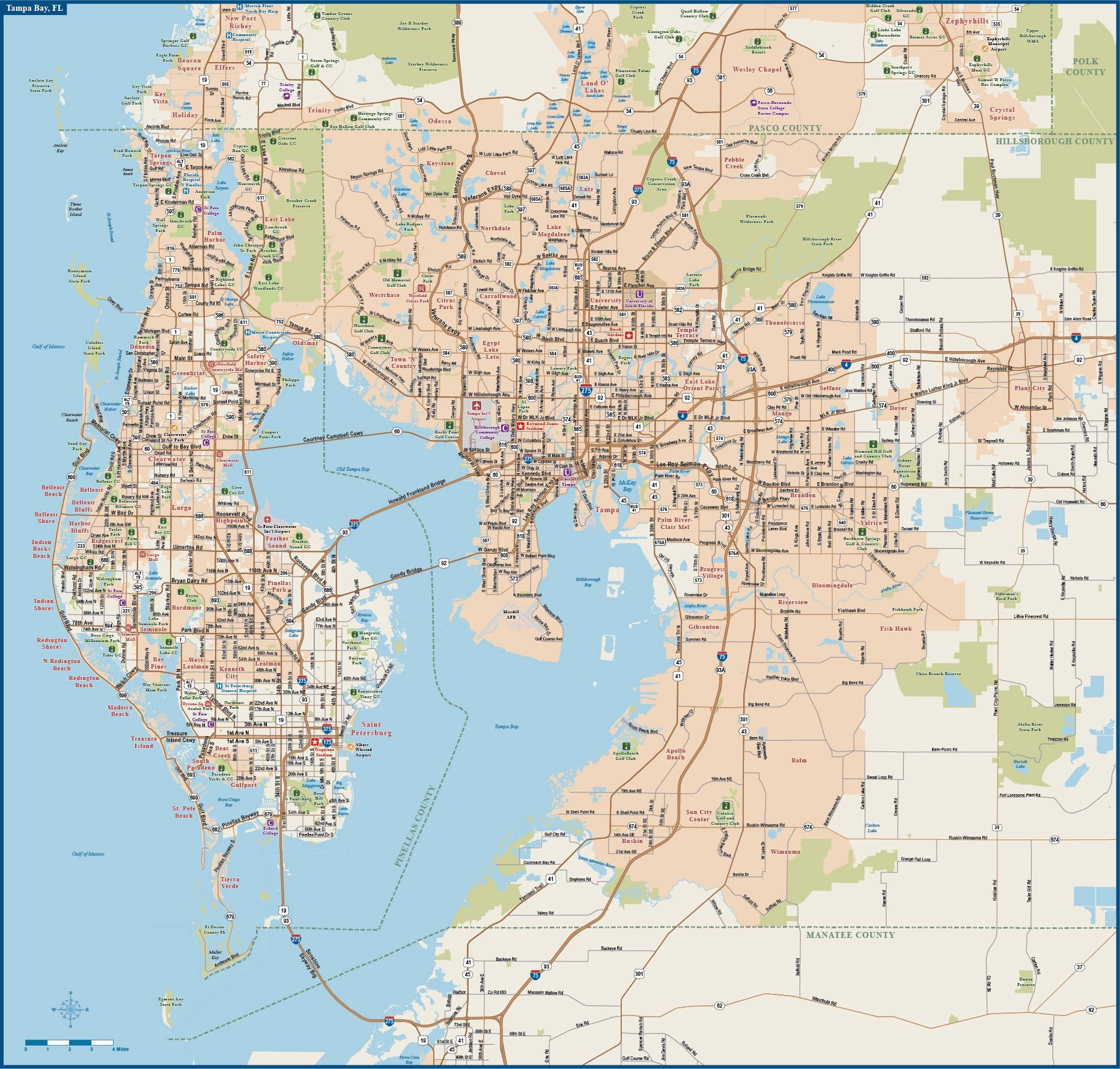 Printable Map Of Tampa Area