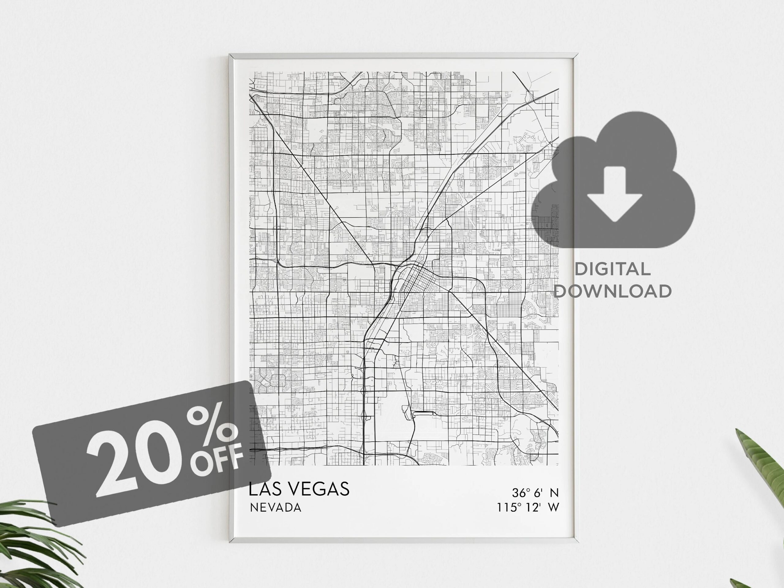 Las Vegas Wall Design Map Printable