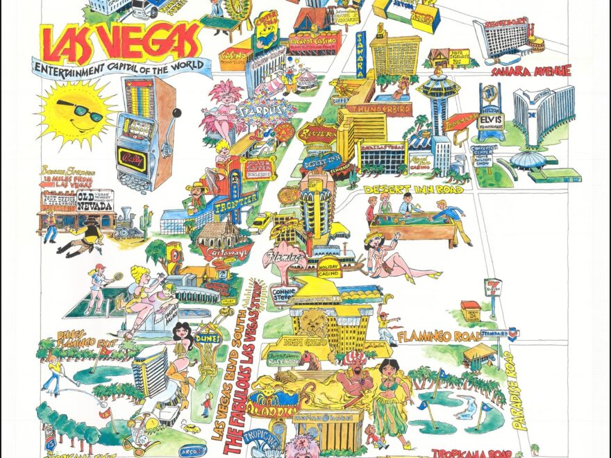Las Vegas Entertainment Capital Of The World Barry Lawrence Ruderman Antique Maps Inc