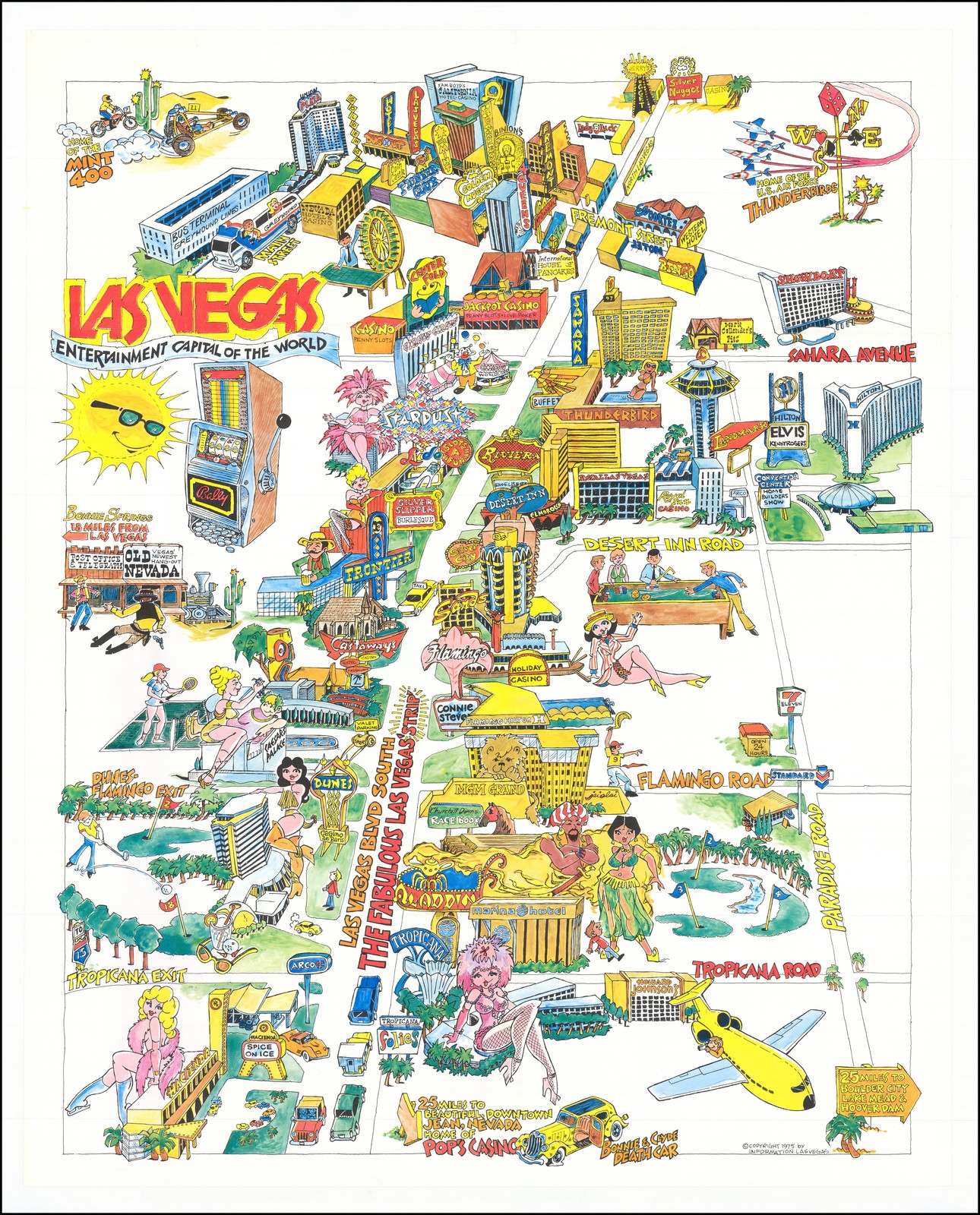 Las Vegas Entertainment Capital Of The World Barry Lawrence Ruderman Antique Maps Inc 
