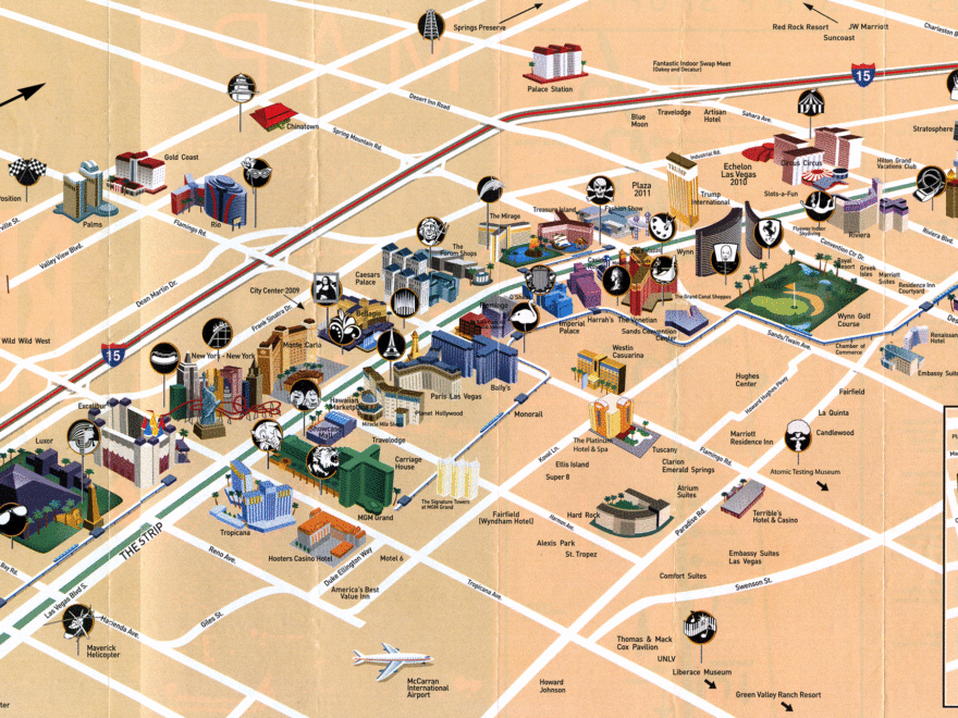 Las Vegas Map For Tourist TravelsFinders Com
