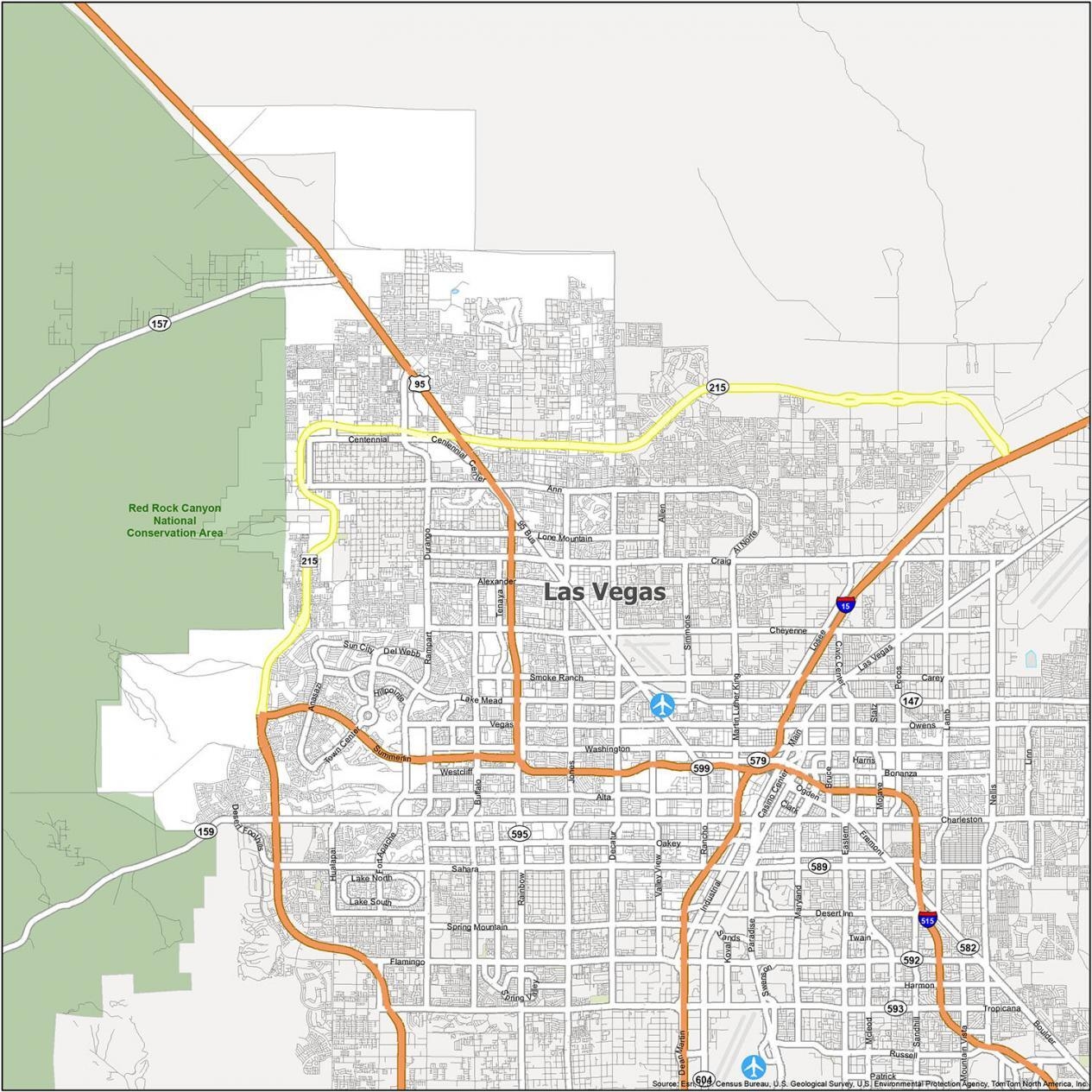 Las Vegas Street Map Printable