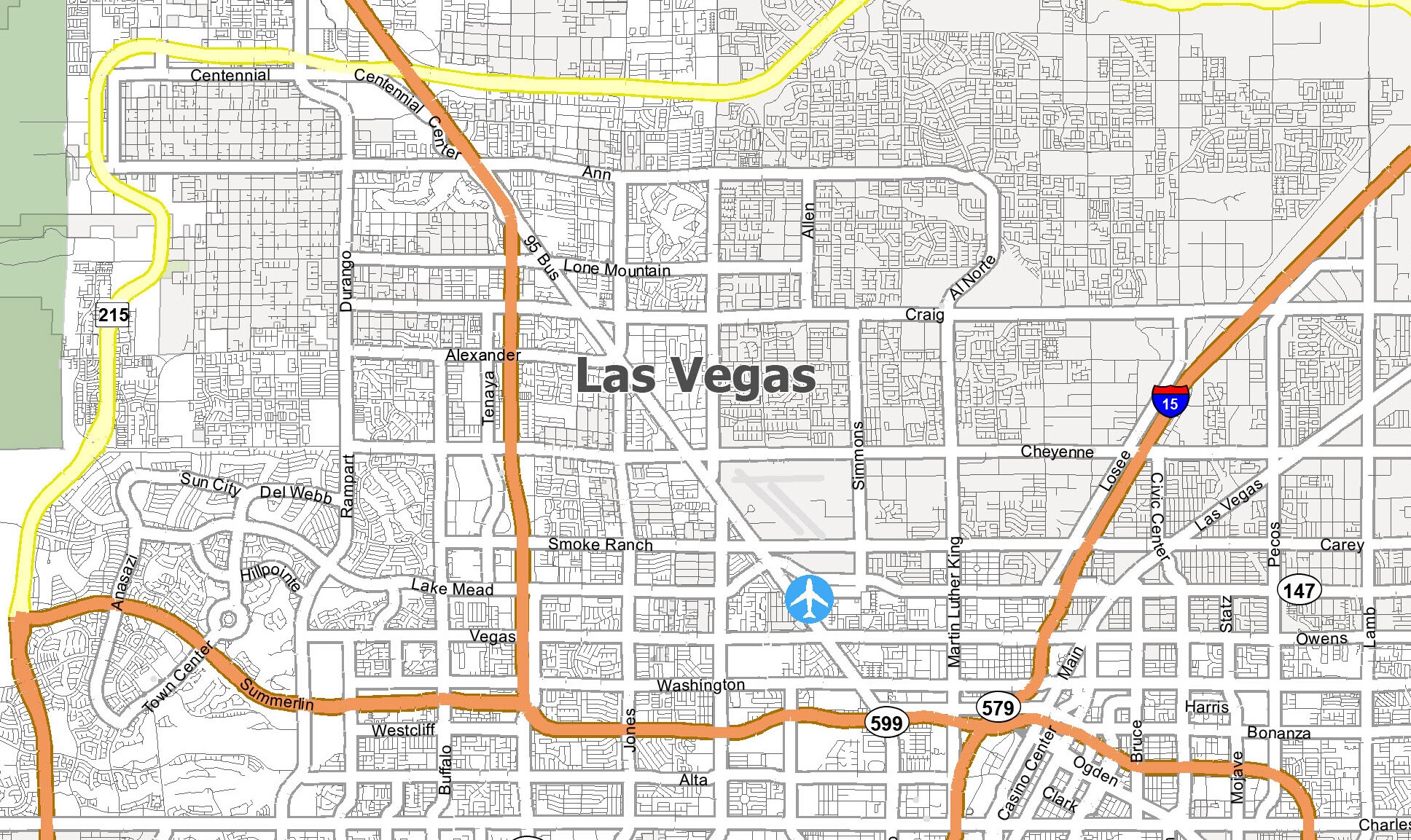 Las Vegas City Map Printable