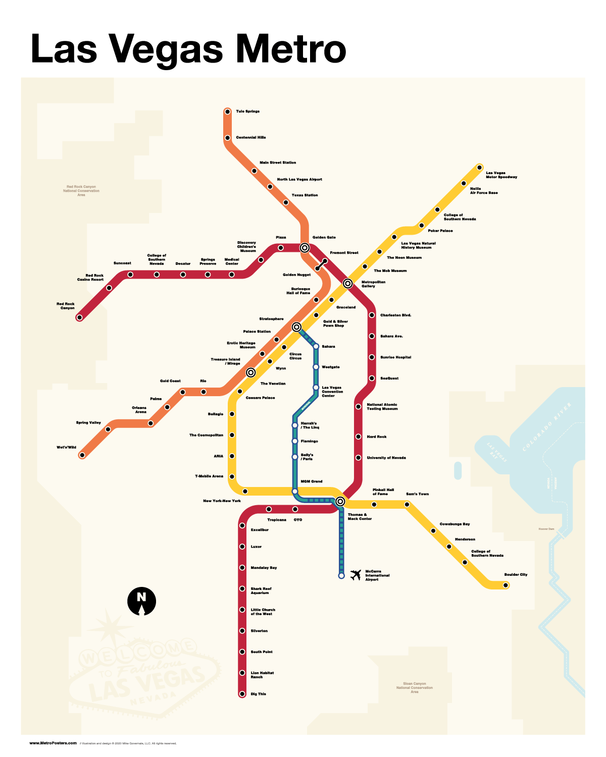 Las Vegas Metro Map Metro Posters