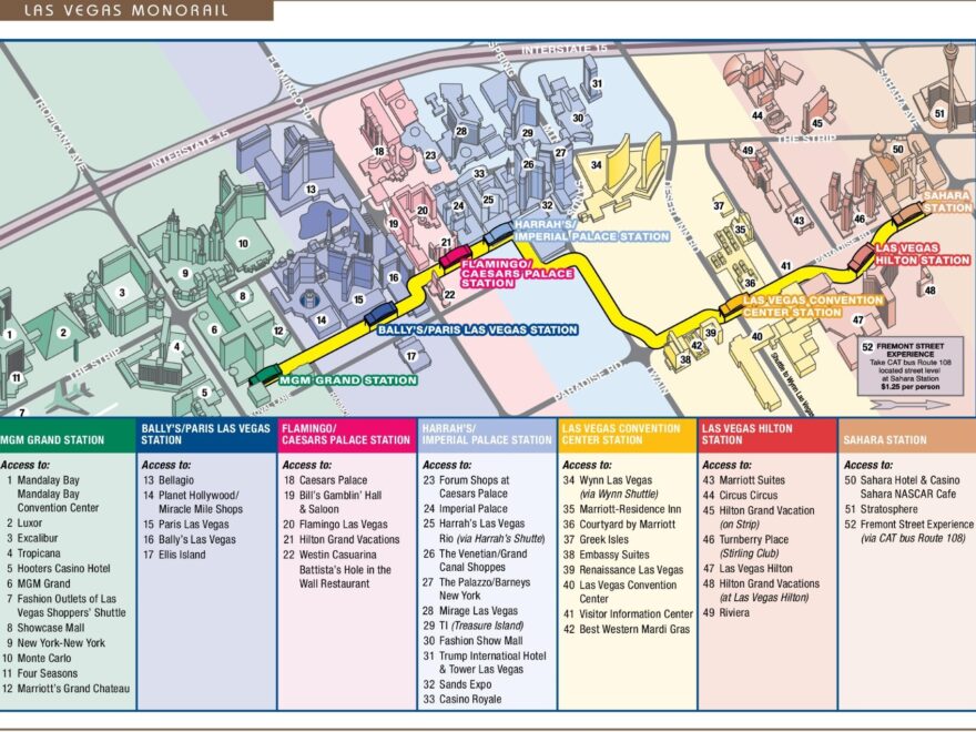 Las Vegas Monorail Map Ontheworldmap