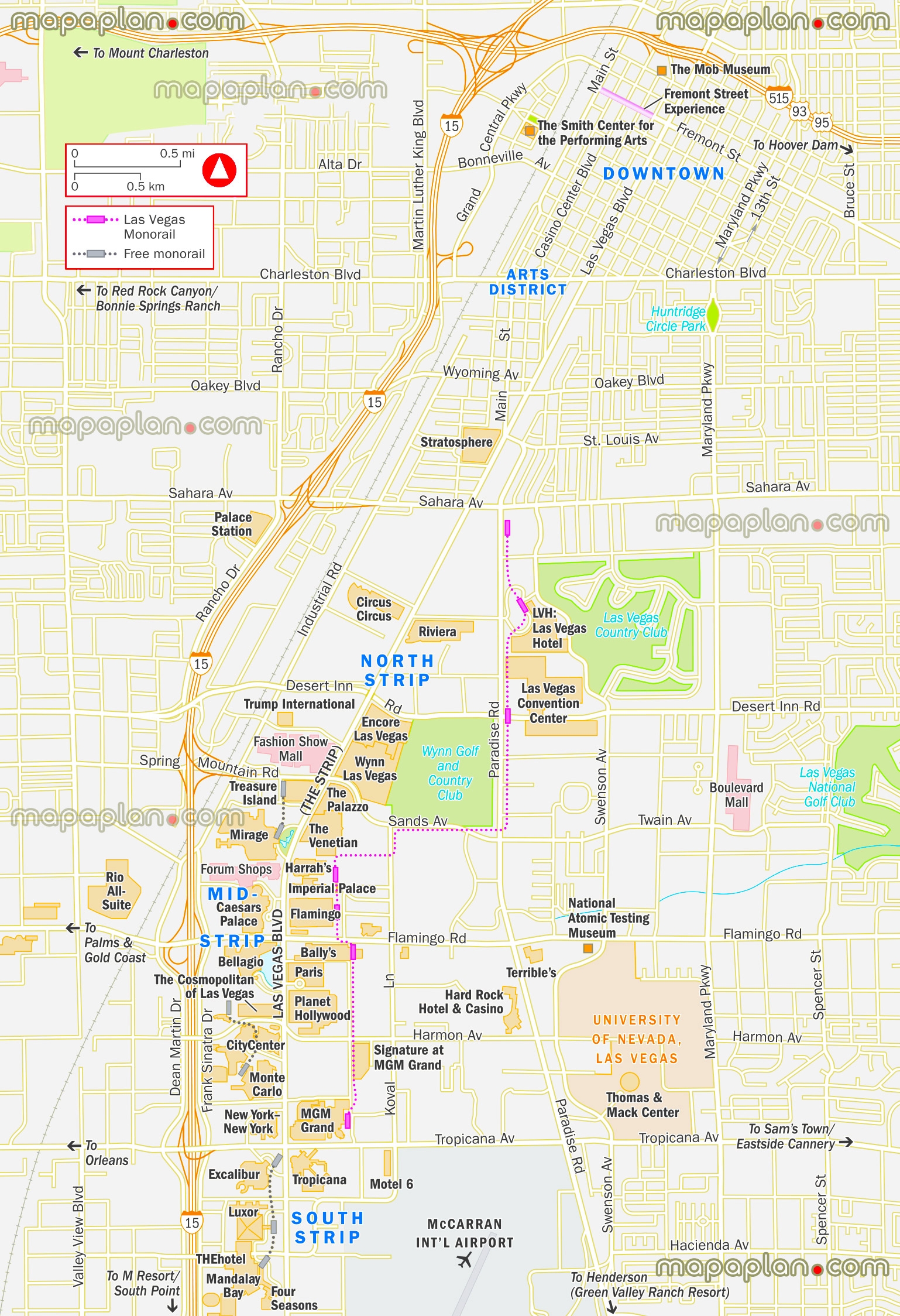 Las Vegas Tram Map Printable