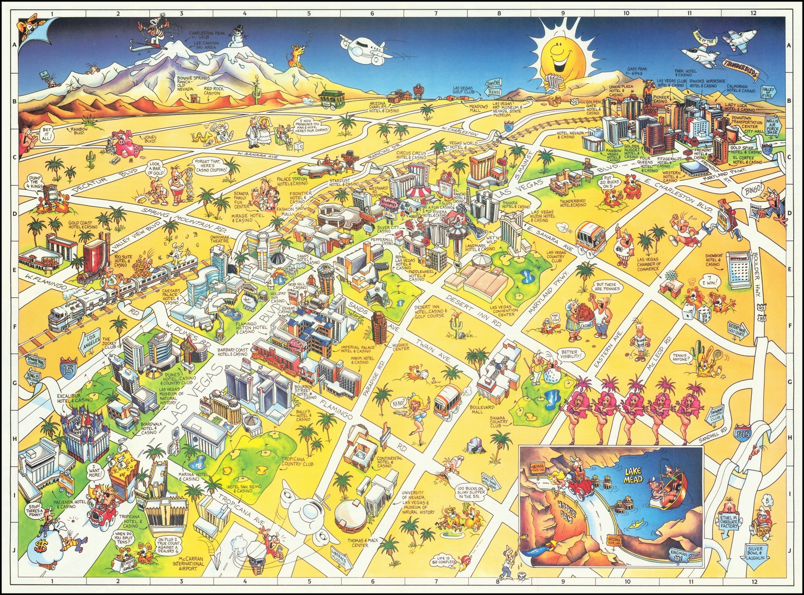 Las Vegas Visitor s Map Barry Lawrence Ruderman Antique Maps Inc 