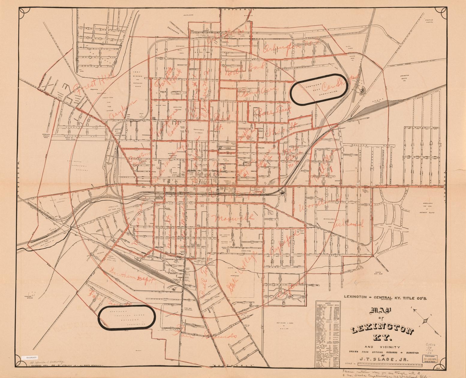 Lexington Central Ky Title Co s Map Of Lexington Ky And Vicinity Library Of Congress