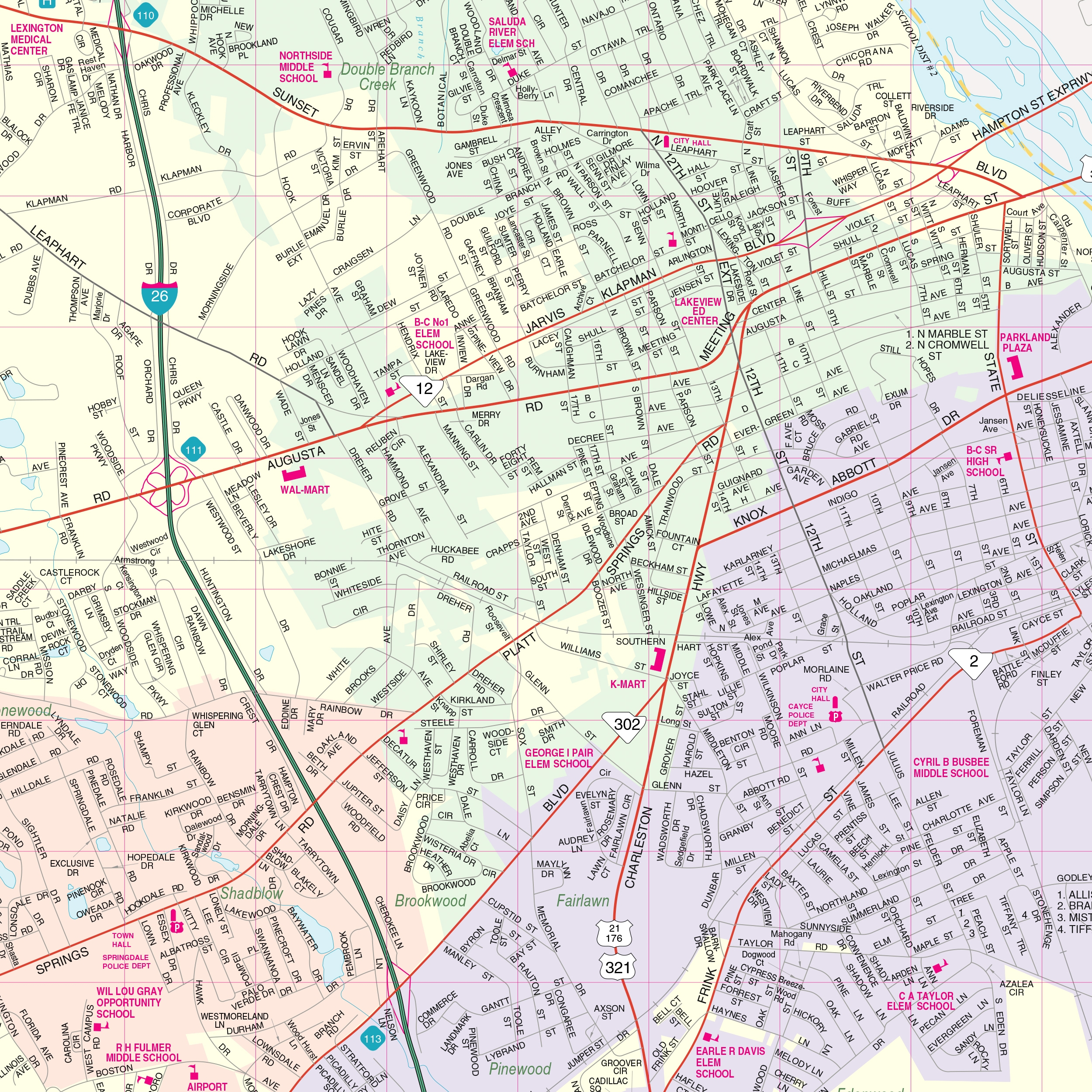 Printable Map Of Richland And Lexington Counties Printable Map Of Richland And Lexington Counties