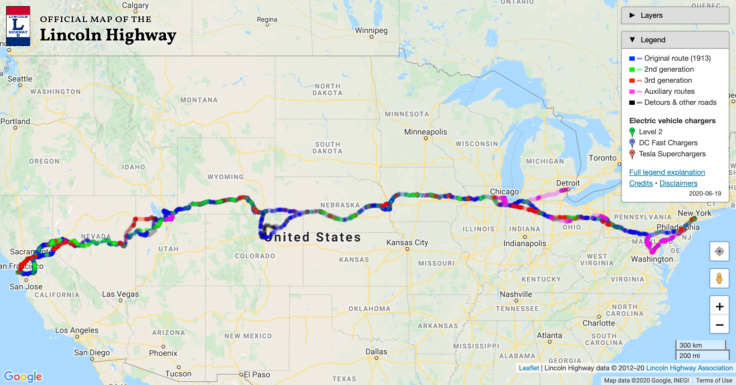 Lincoln Highway Map Lincoln Highway Map