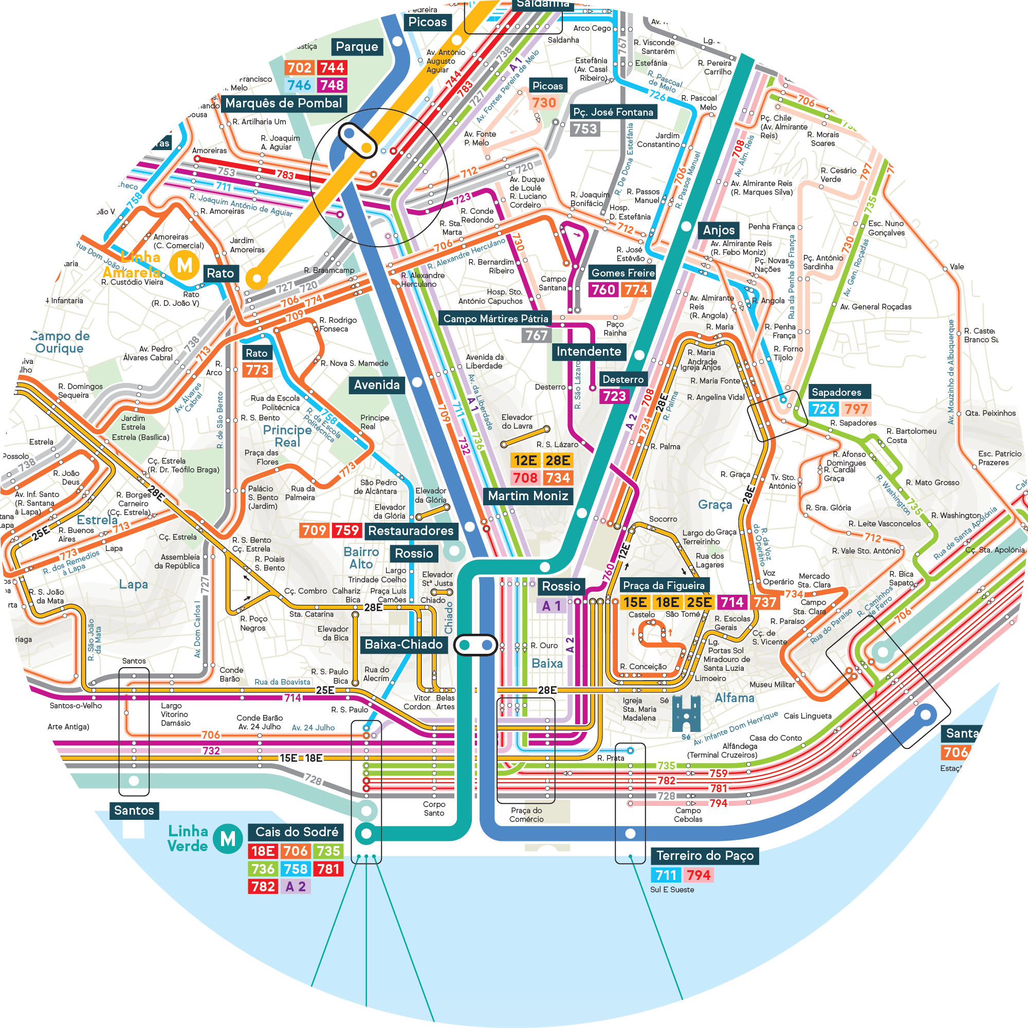 Lisbon Metro Map Printable