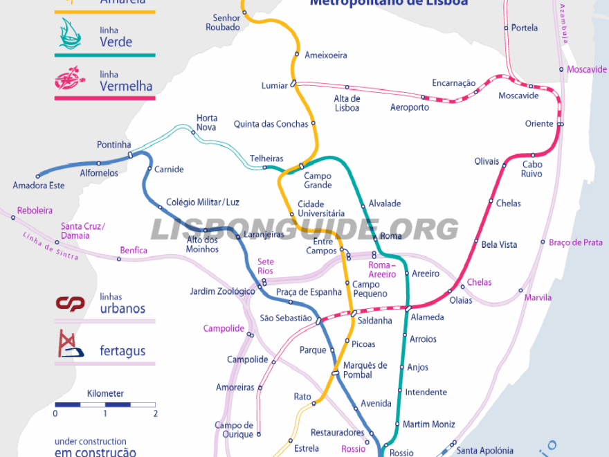 Lisbon Metro Subway Underground Map PDF The Lisbon Guide Updated For 2025