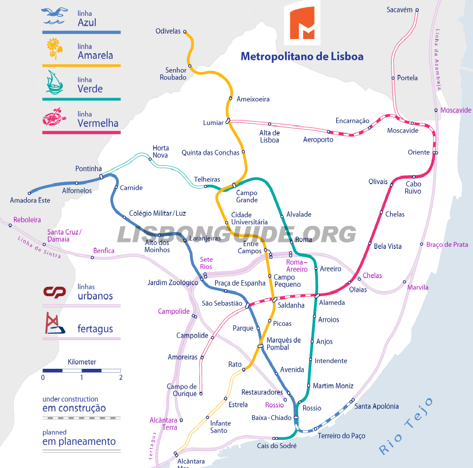 Lisbon Metro Subway Underground Map PDF The Lisbon Guide Updated For 2025