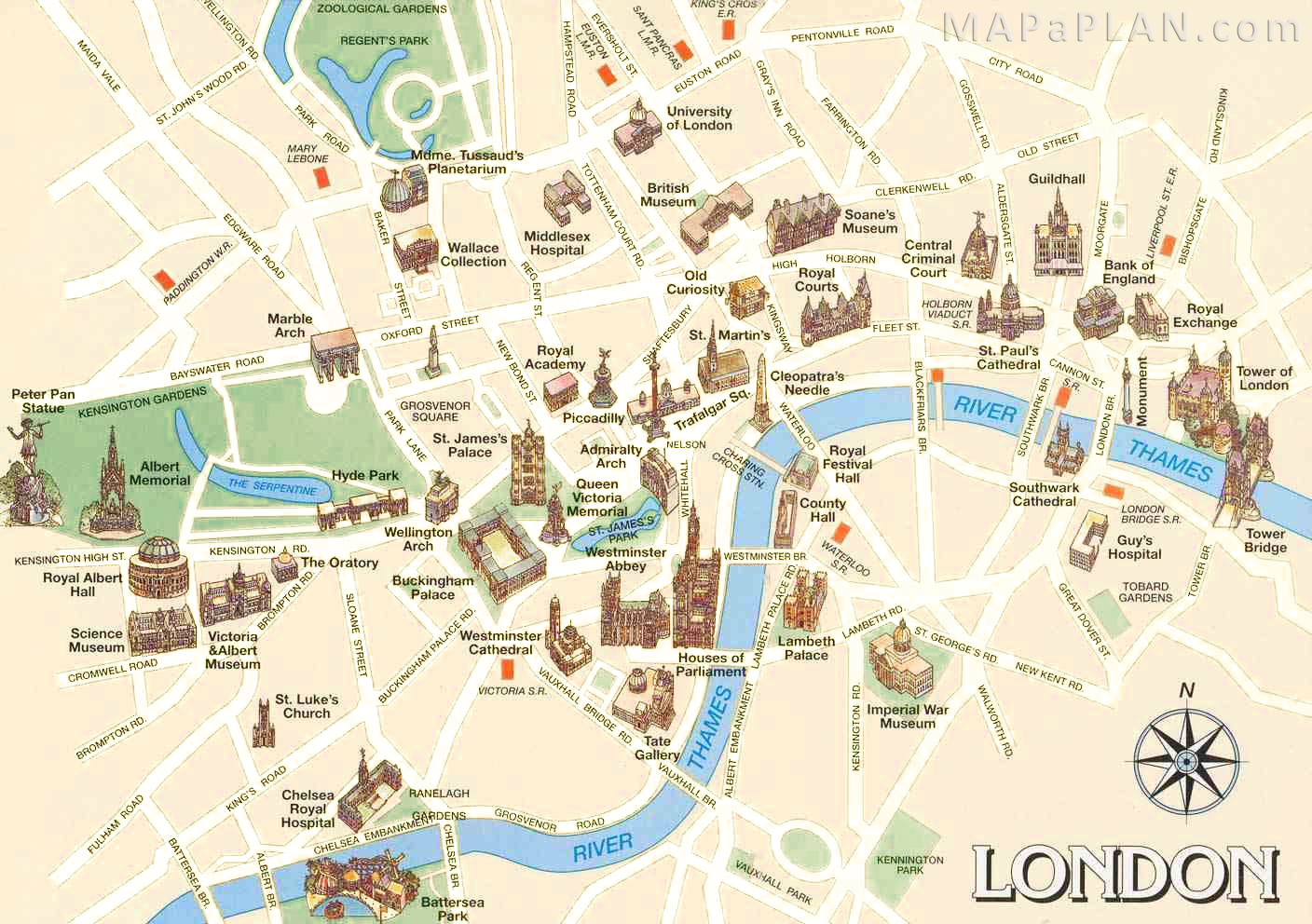 Free Printable Map Of London Attractions Free Printable Map Of London Attractions