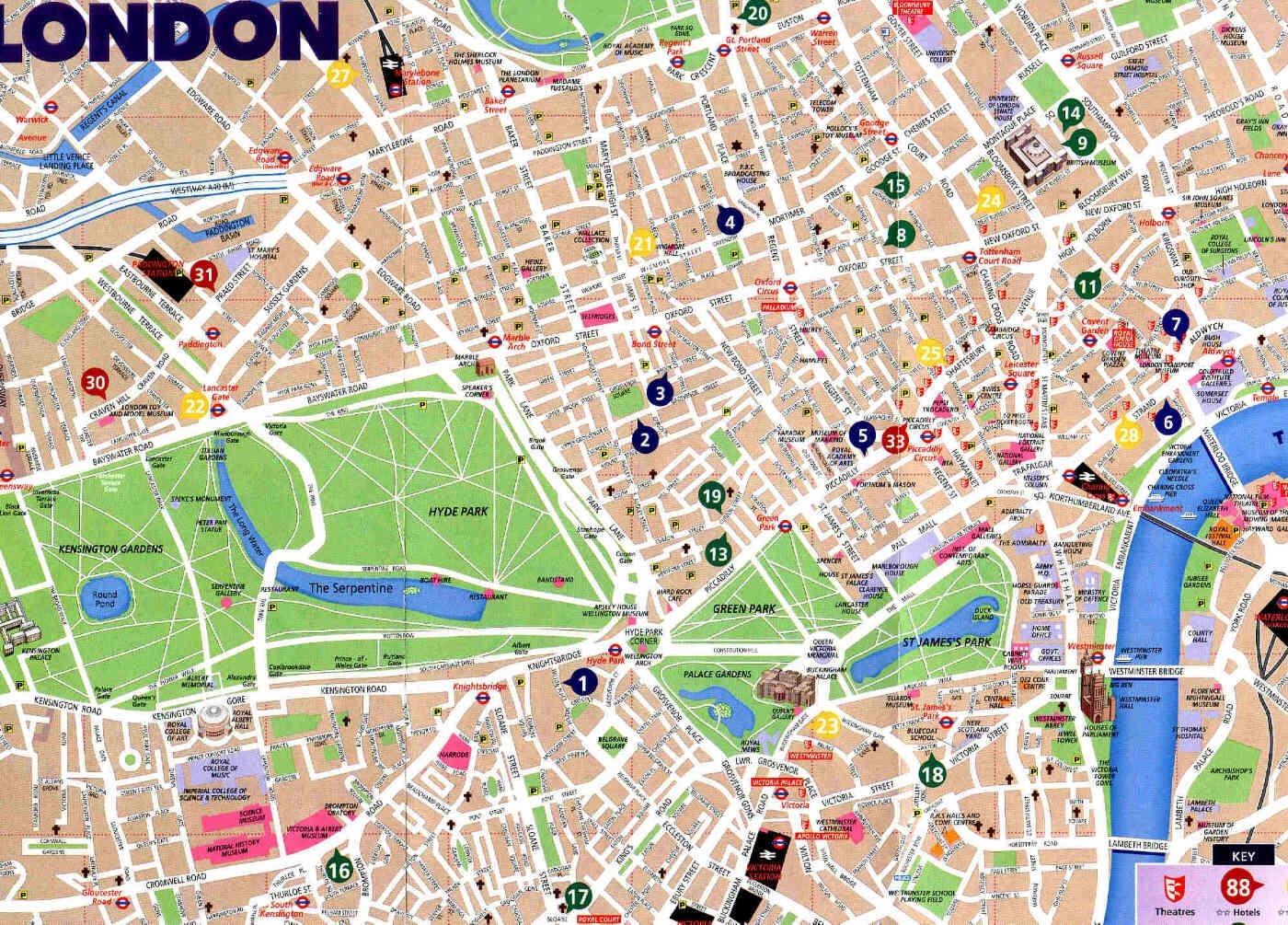 Printable Map Of London Tourist Attractions