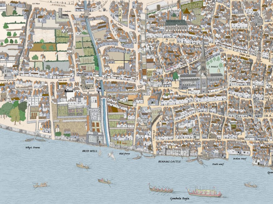 London s Oldest Map Now In Colour Part 2
