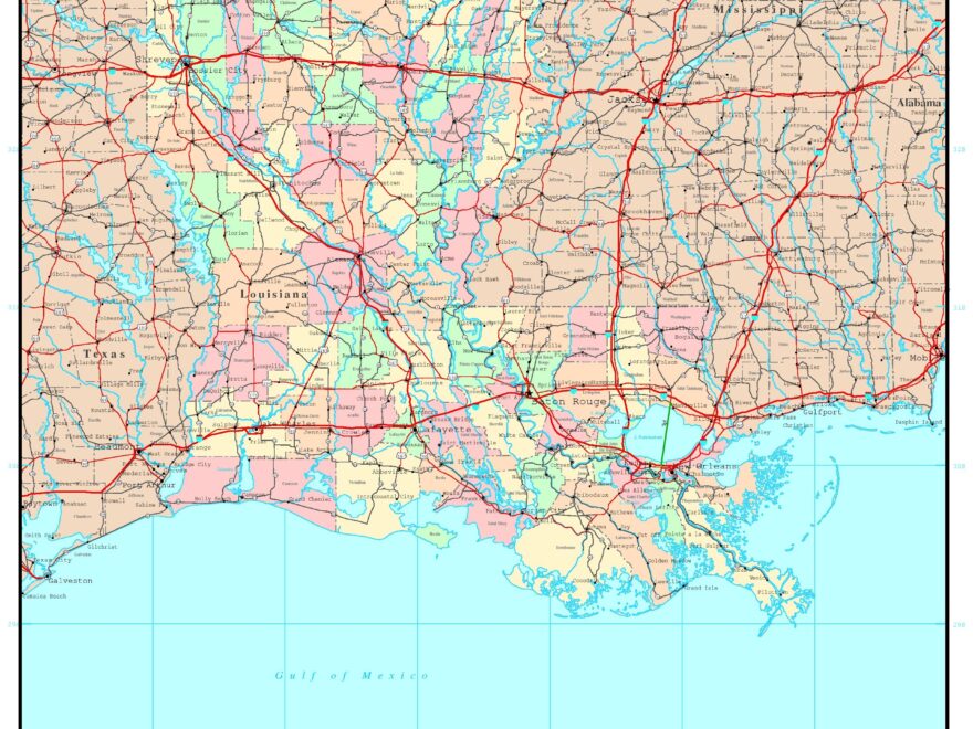Louisiana Political Map