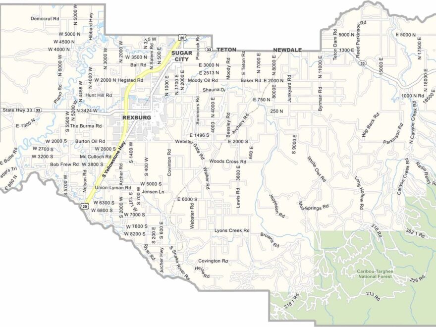 Madison County Map Idaho US County Maps