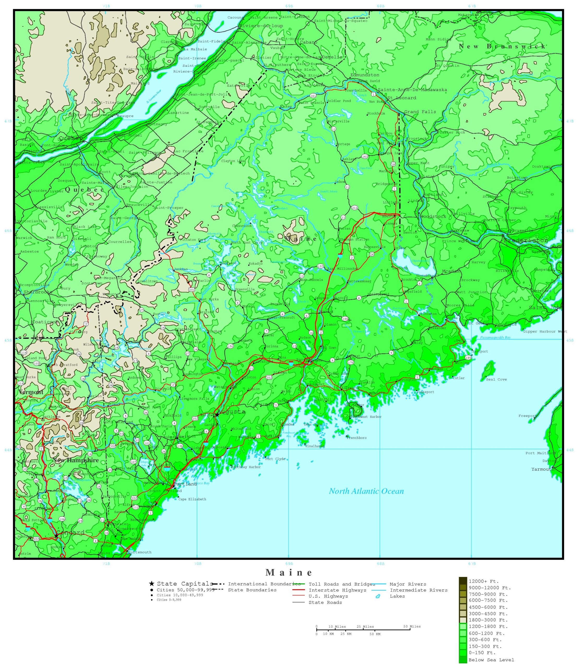 Free Printable Topographic Map Maine Free Printable Topographic Map Maine