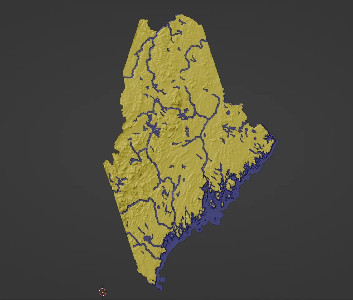 Maine USA ME Topographic Map With Rivers By Ansonl Download Free STL Model Printables Maine USA ME Topographic Map With Rivers By Ansonl Download Free STL Model Printables
