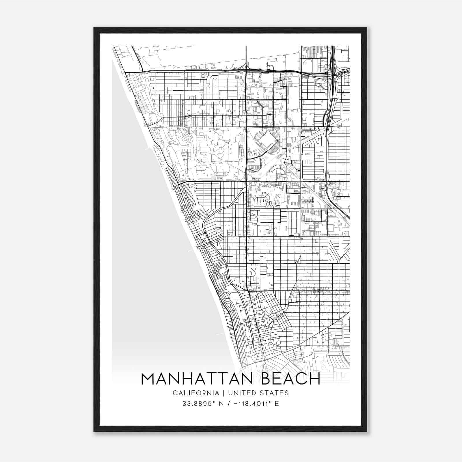 Manhattan Beach California Map Poster Modern Home Decor Wall Art Print Custom Maps Posters Manhattan Beach California Map Poster Modern Home Decor Wall Art Print Custom Maps Posters