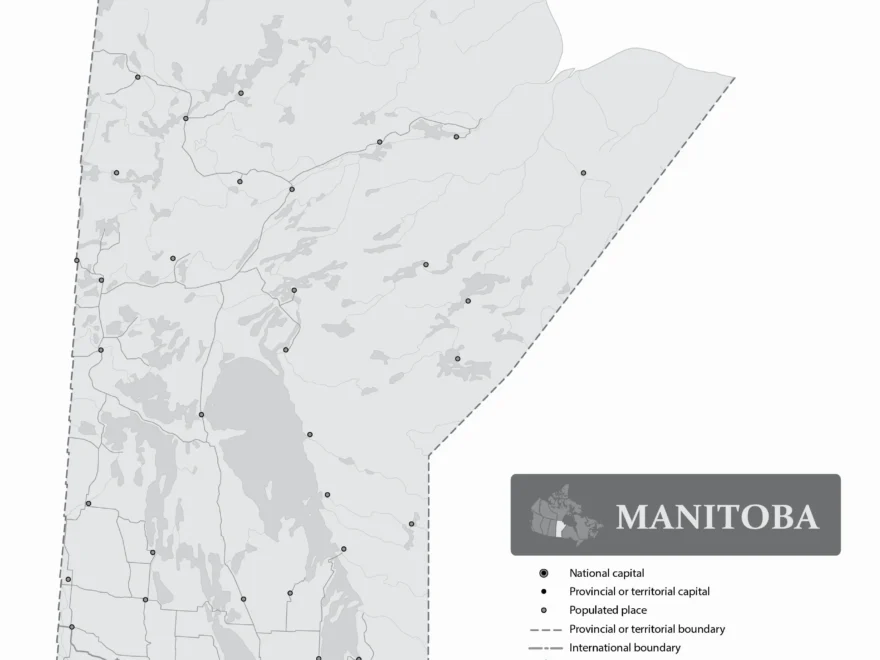 Manitoba Without Names Map Printable JPG PDF Maps