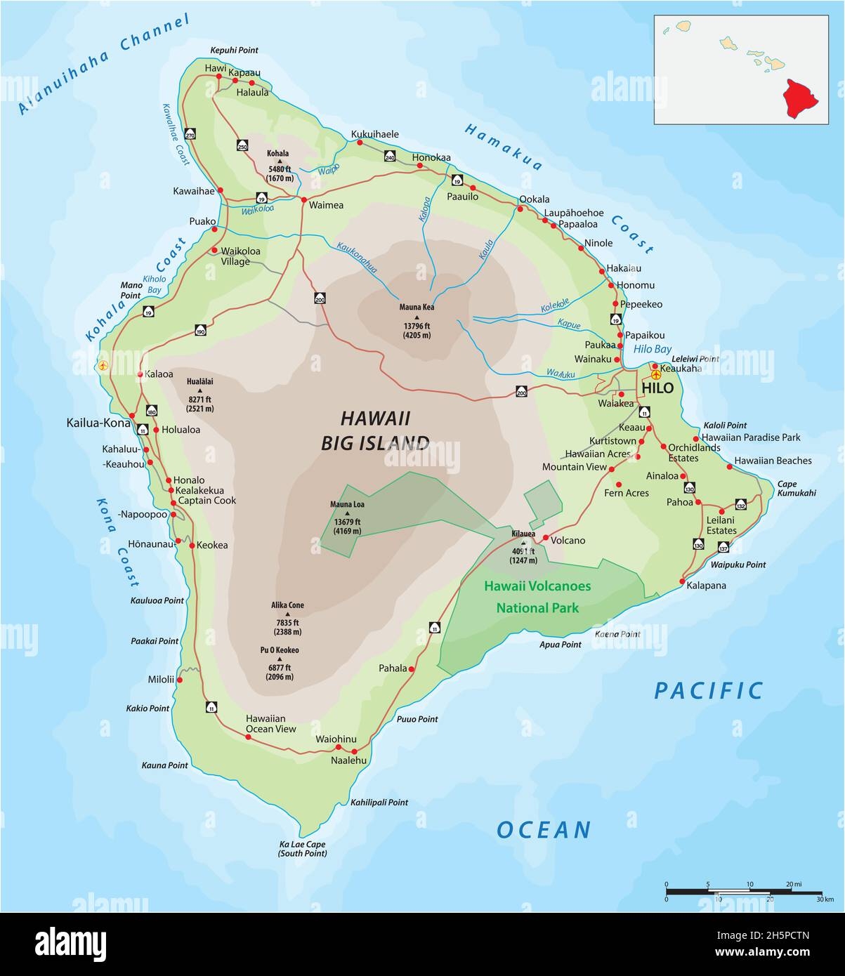 Printable Map Of Big Island Hawaii Printable Map Of Big Island Hawaii
