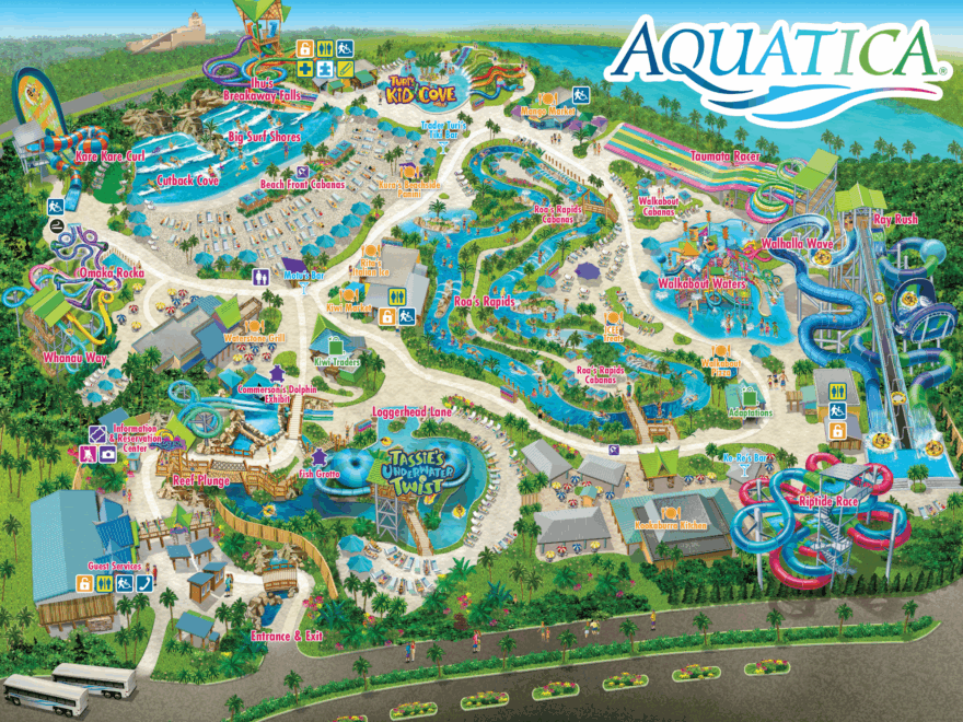 Map For Aquatica Orlando Water Park Aquatica Orlando