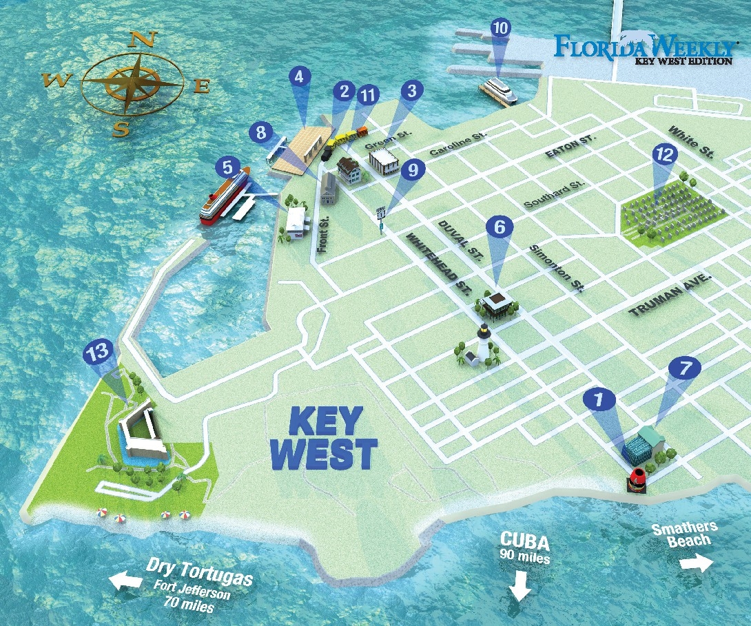Key West Printable Bar Map