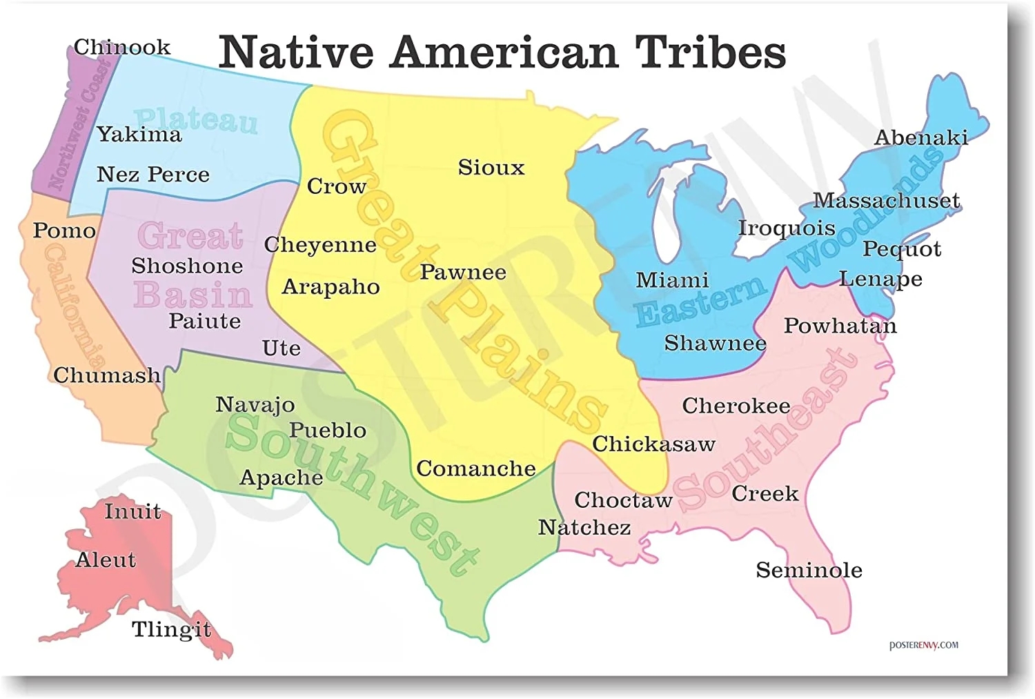 Native American Tribes Map Printable
